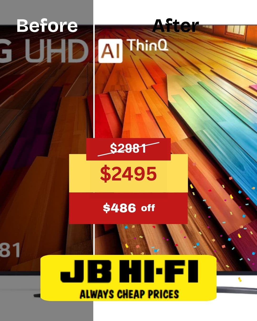 product price before and after