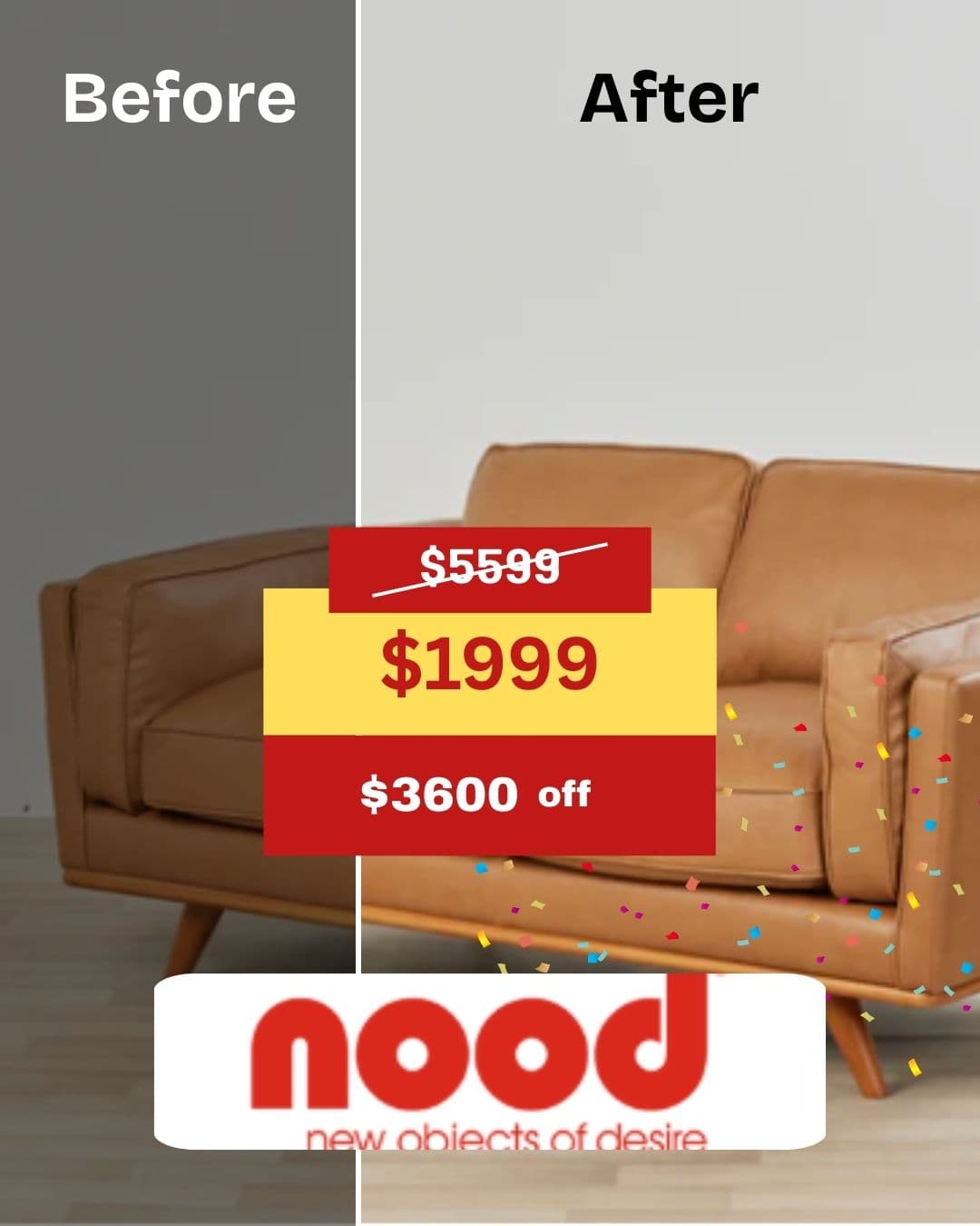 product price before and after